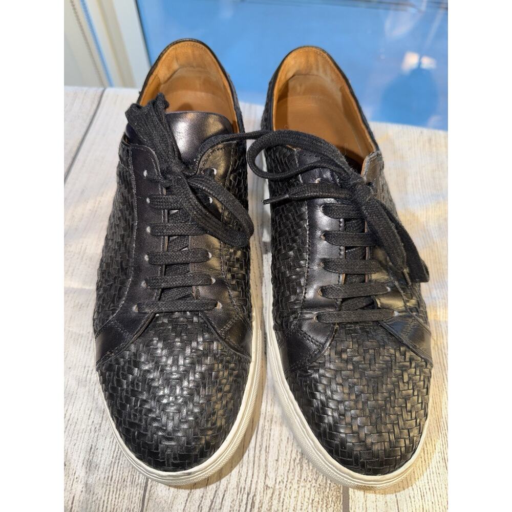 TAFT Sneaker Black Woven Leather EU 42 Low Top Men's Casual Lace-up Sneaker - Picture 6 of 11